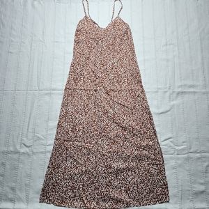 Old Navy Brown Print Tie-Back Maxi Slip Dress Petite Xsmall